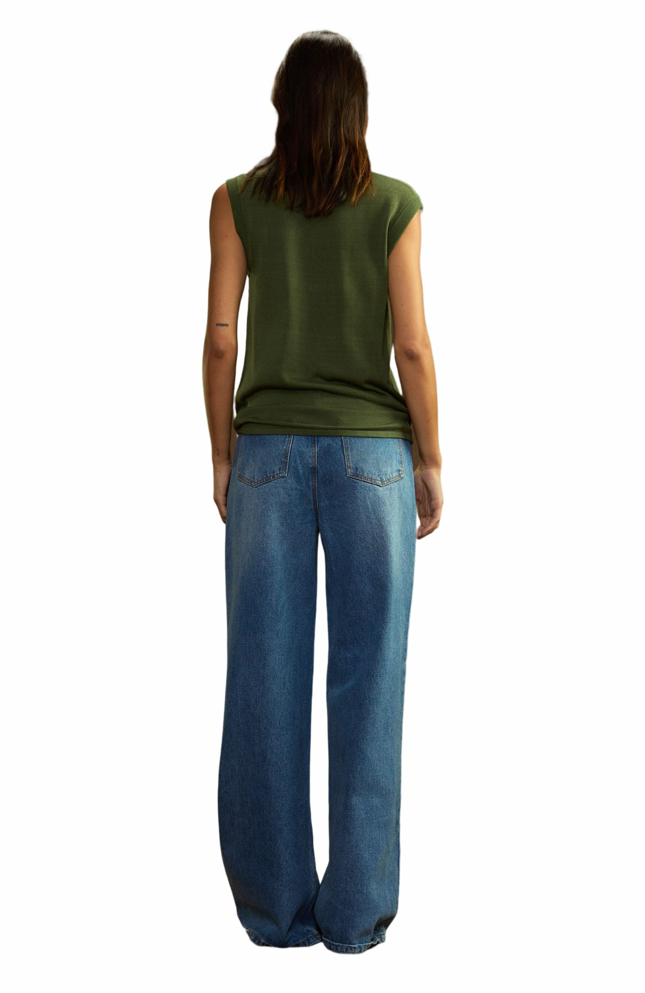 Cynthia Rowley Mica Sleeveless Knit Top in Dark Green at Nordstrom - 3