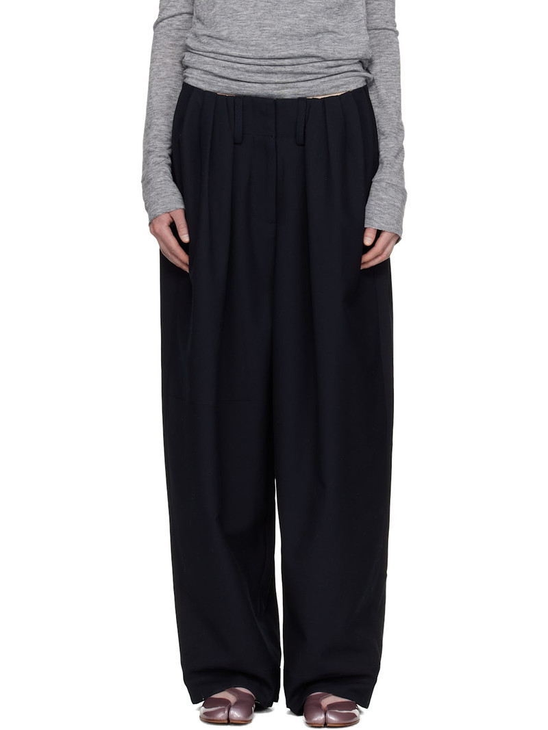 Black Full Gather Trousers 1