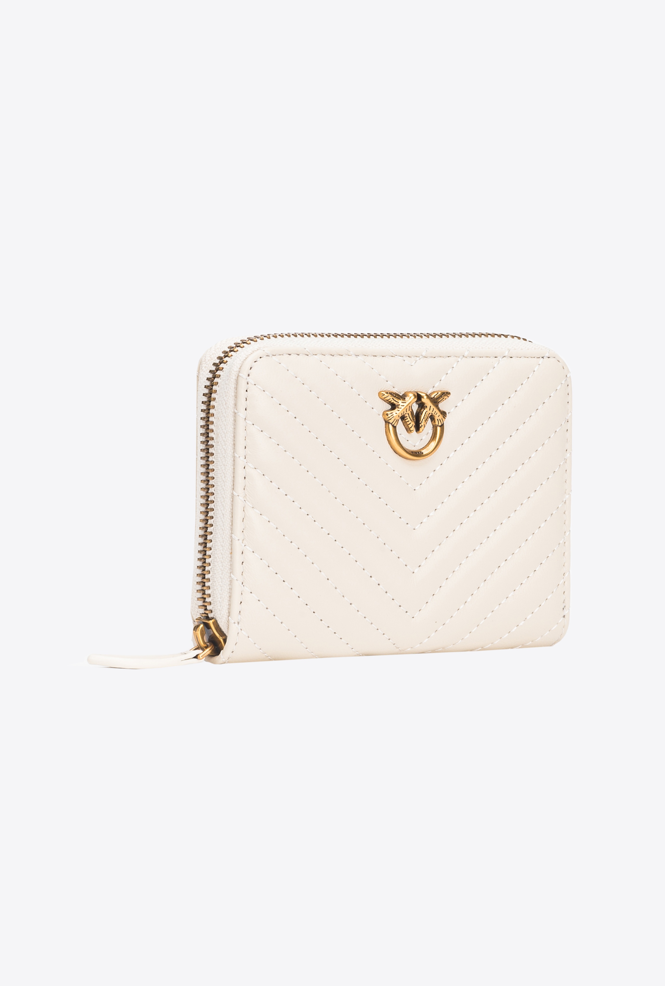 SQUARE QUILTED NAPPA LEATHER ZIP-AROUND PURSE - 2