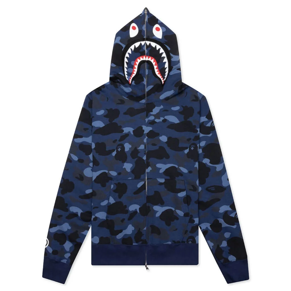 CAMO SHARK FULL ZIP HOODIE - NAVY - 1