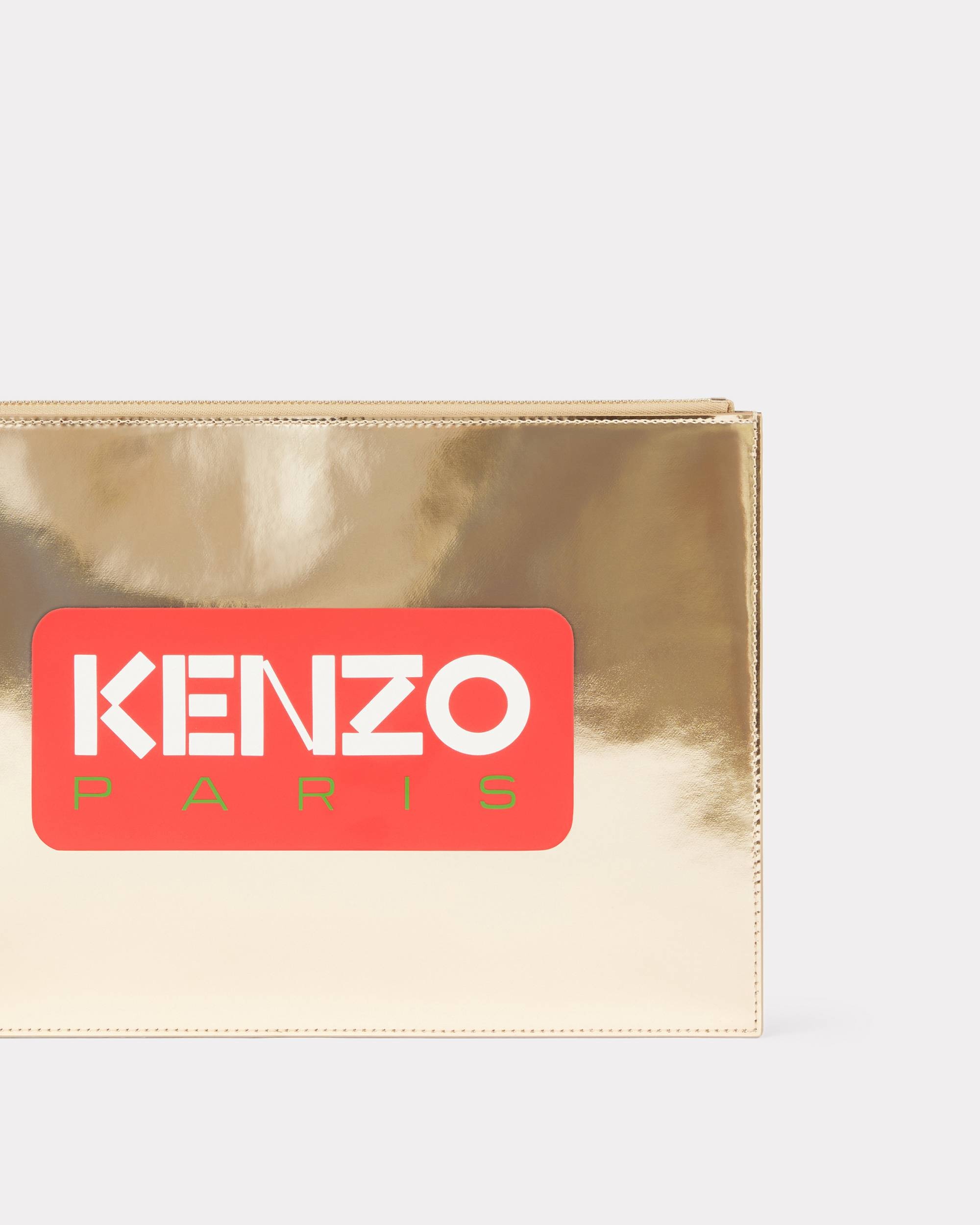 'KENZO Emboss' large leather clutch - 3