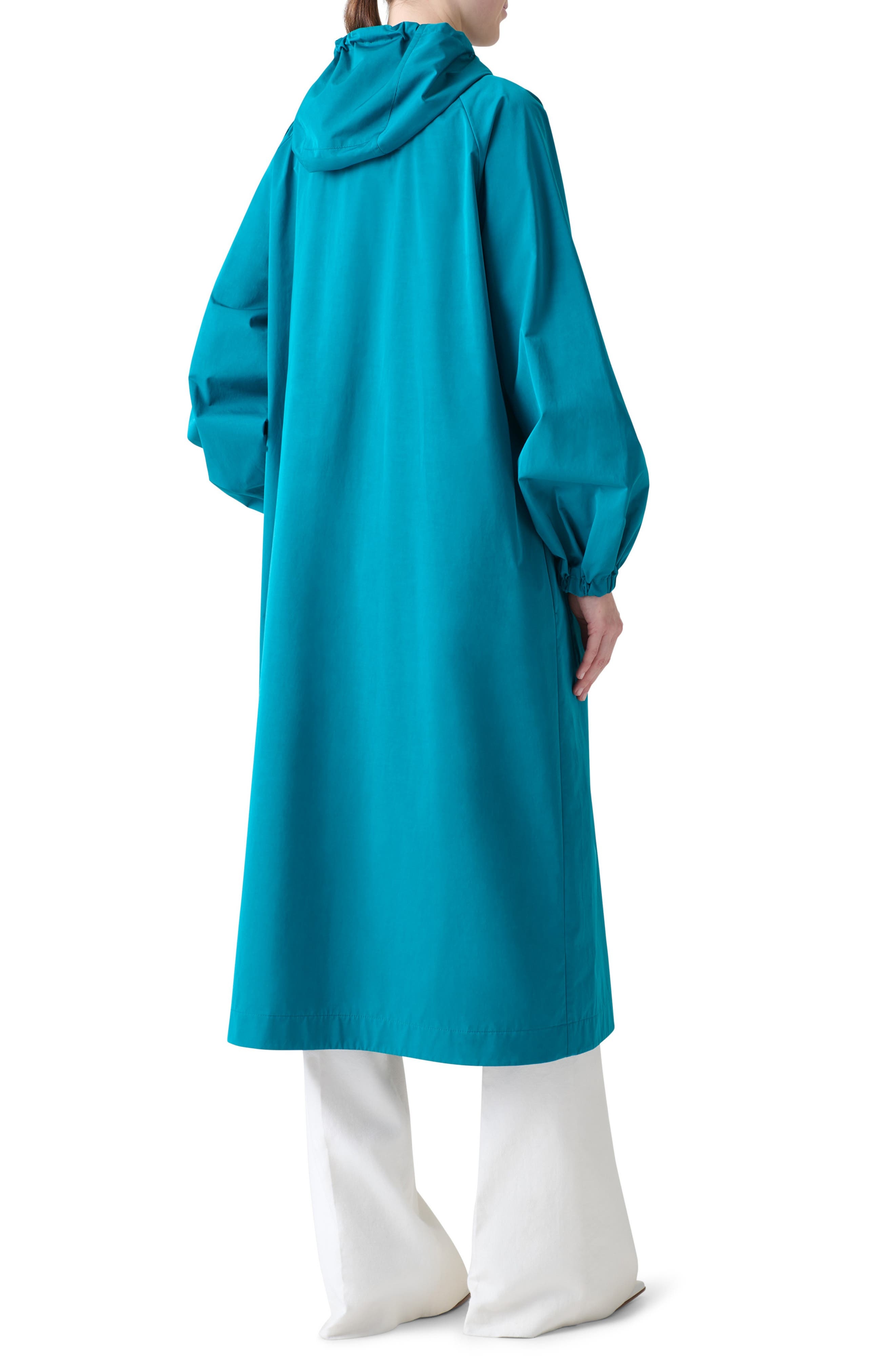 Akris Zachary Water Repellent Hooded Long Parka in Laguna Blue at Nordstrom - 2