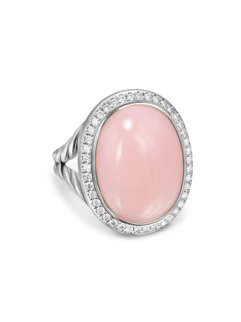 Women's Albion Oval Ring in Sterling Silver - Pink Opal 1