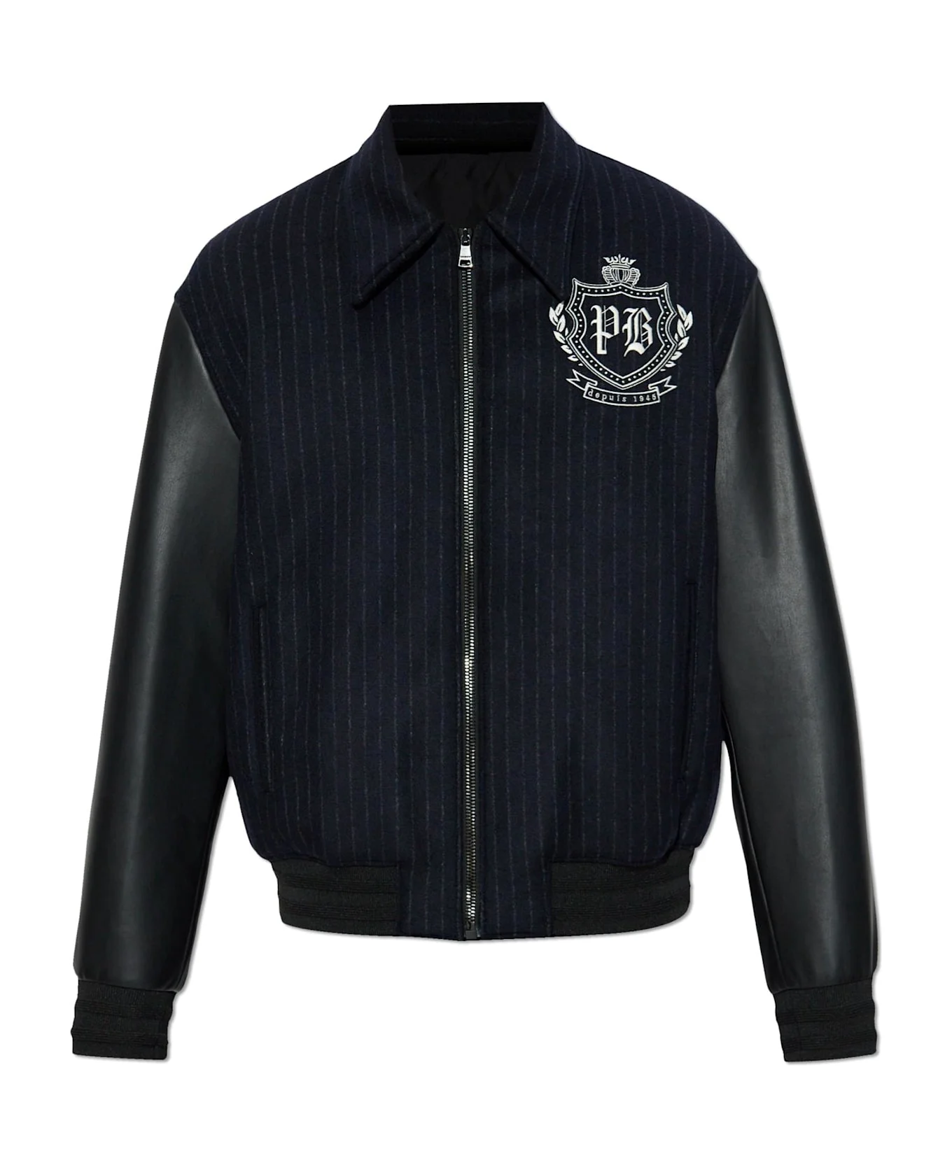 Balmain Jacket With Leather Sleeves - 1