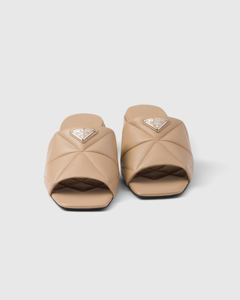 Quilted nappa leather slides 5