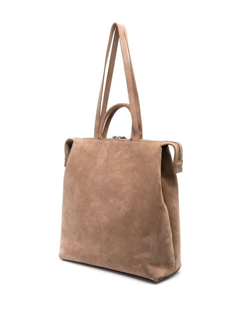 debossed-logo suede tote bag 3