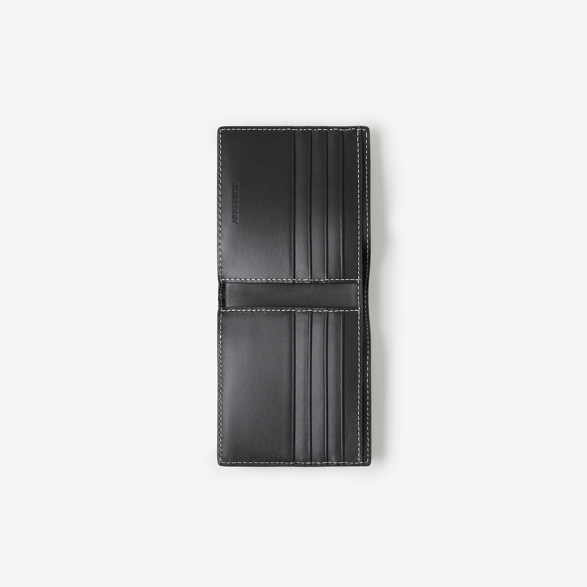 Exaggerated Check and Leather Bifold Wallet - 2