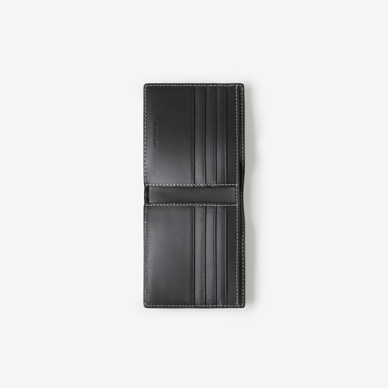 Burberry Exaggerated Check and Leather Bifold Wallet outlook