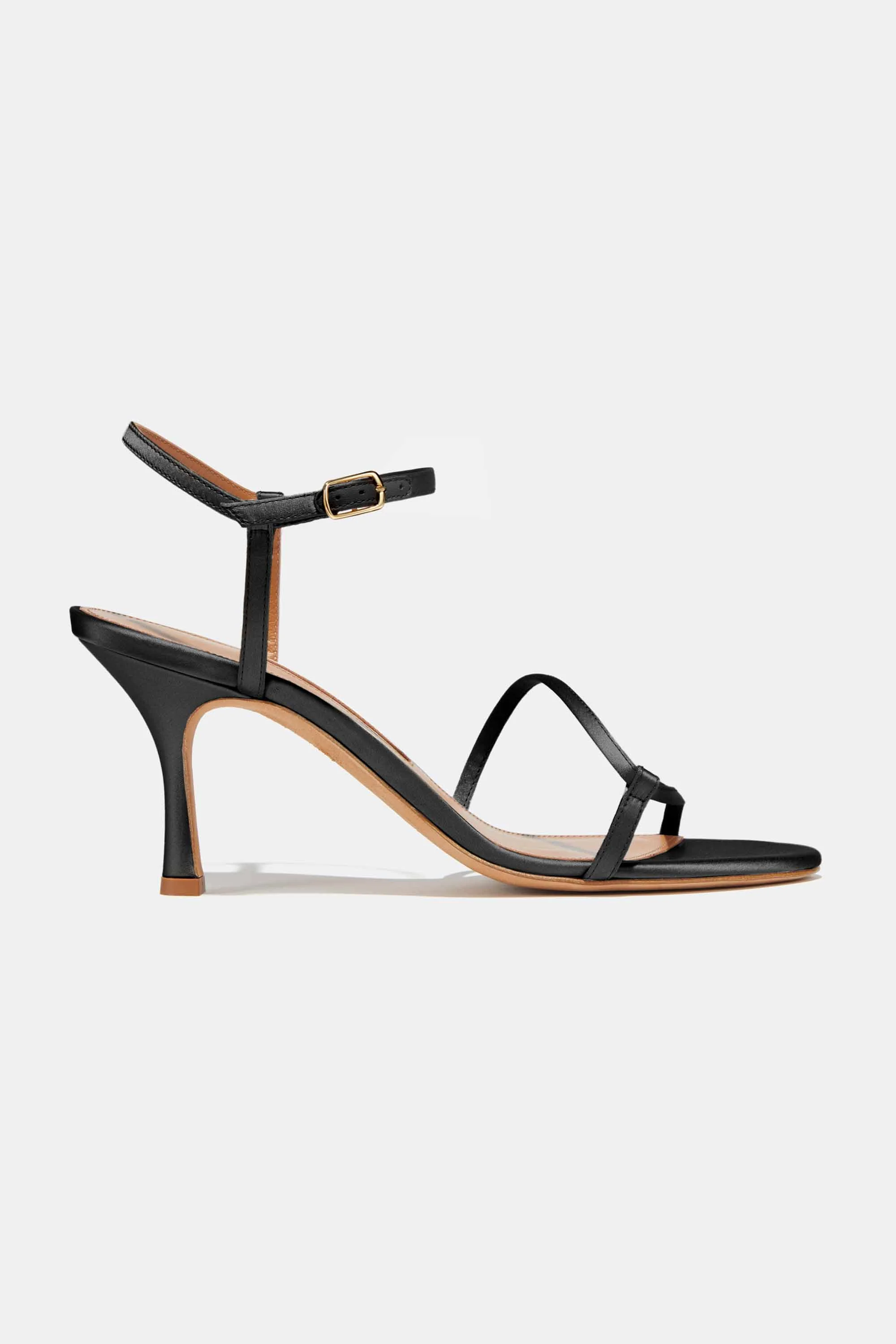 LOOP HEEL IN BLACK SATIN - 1