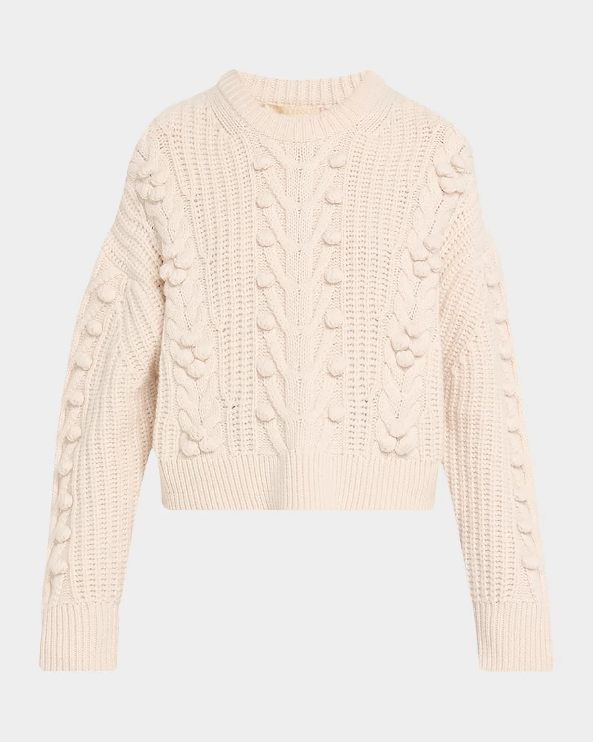 Indra Cashmere-Wool Cable-Knit Sweater - 1