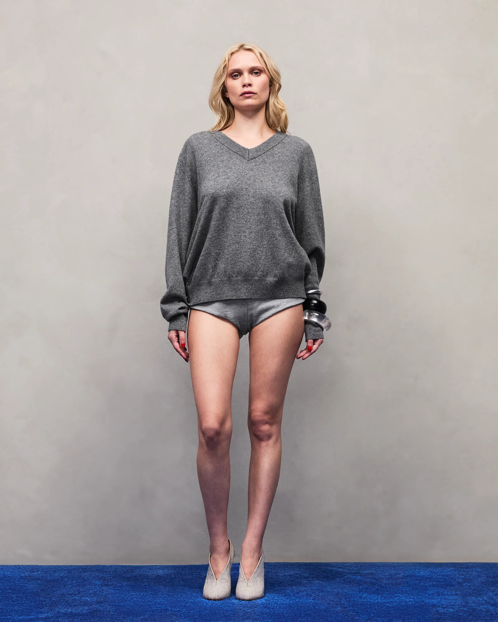 KNIT V-NECK CONCRETE - 4