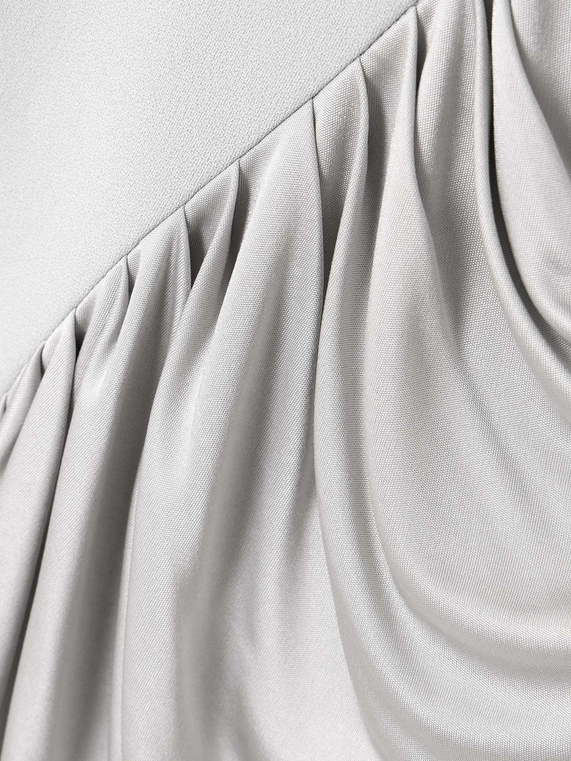 Asymmetric embellished draped jersey mini dress Silver 4