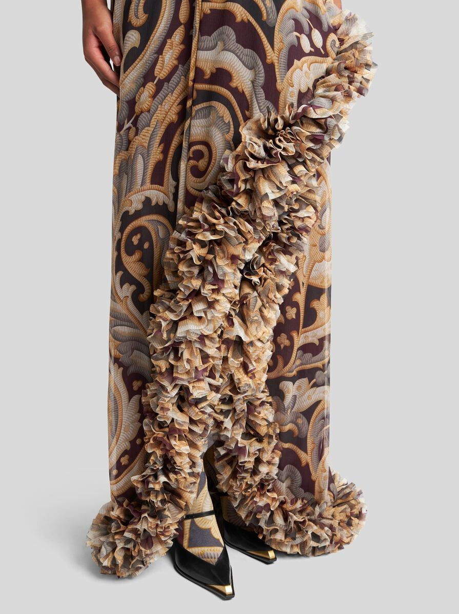 PRINTED SILK DRESS WITH RUCHING - 2