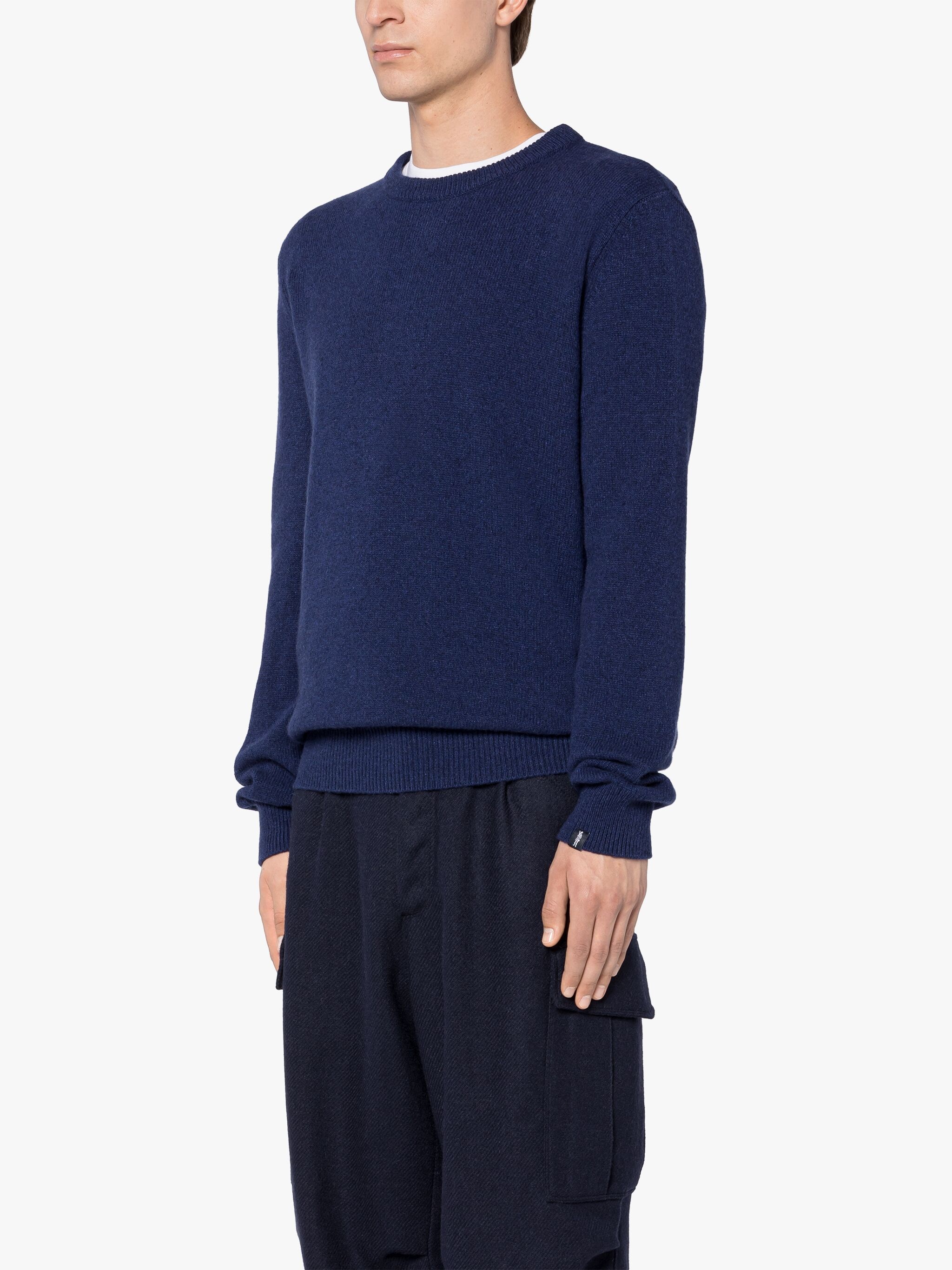 HOLKHAM NAVY CASHMERE CREWNECK SWEATER - 3