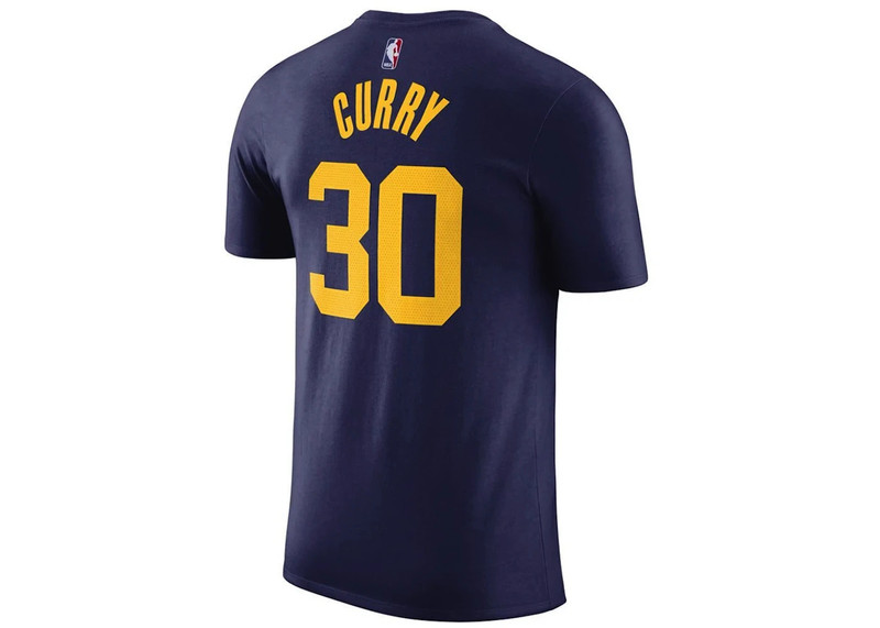 Jordan Jordan NBA Golden State Warriors Stephen Curry Statement Edition T-shirt Dark Blue/Yellow outlook