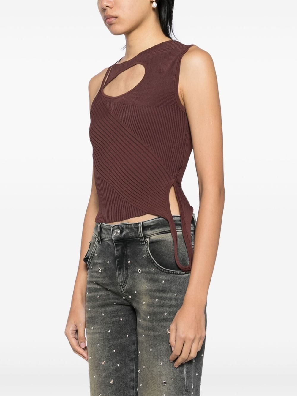 cut-out knitted top - 3