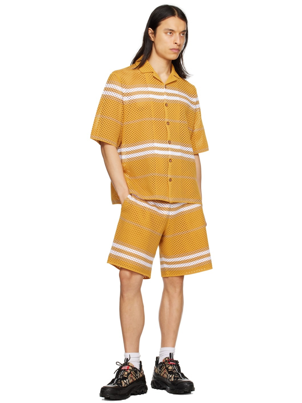 Yellow Striped Shorts - 4