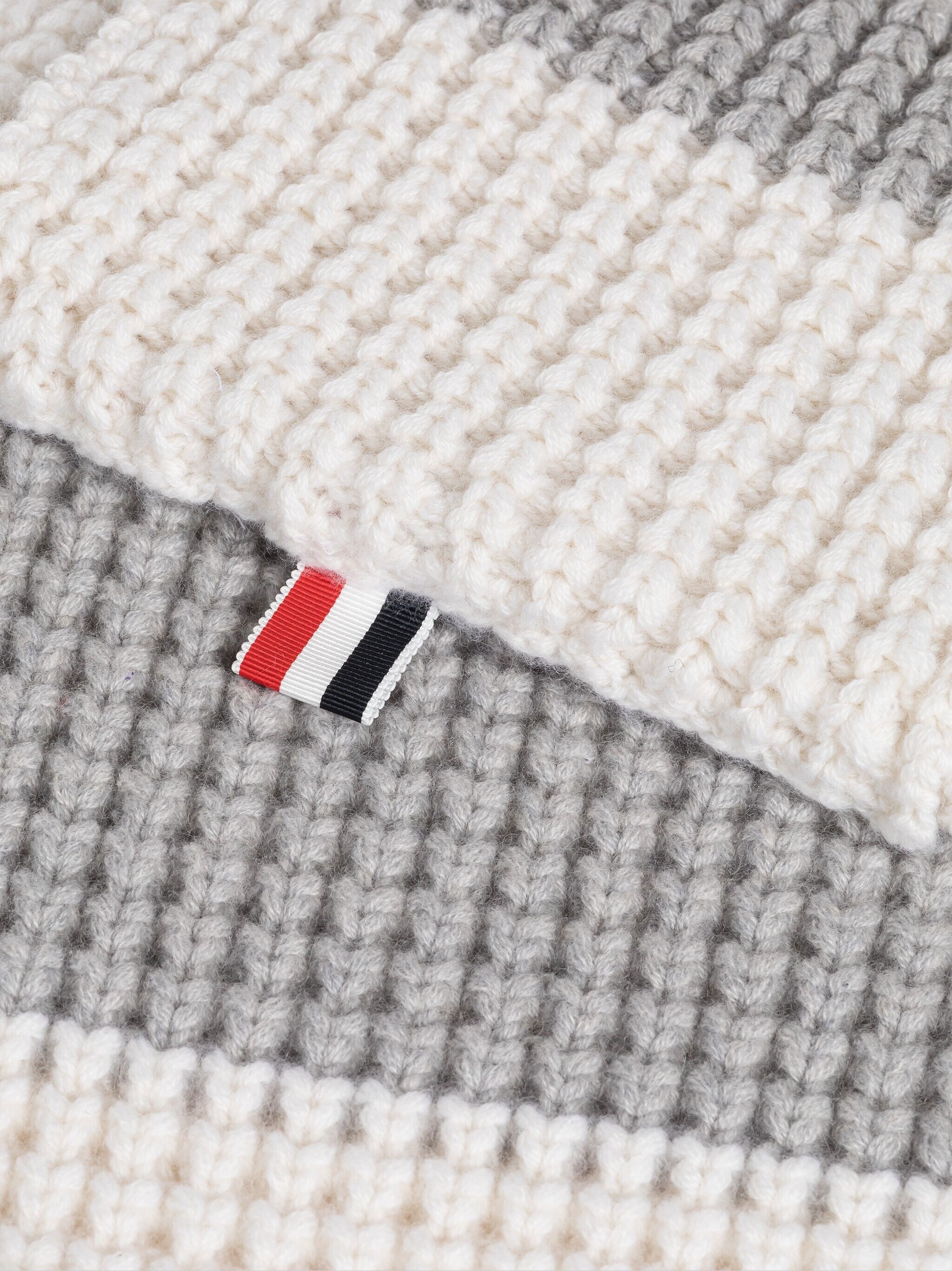 RUGBY STRIPE CASHMERE WAFFLE FOOTBALL POCKET SCARF - 2