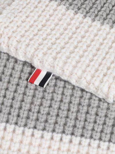 Thom Browne RUGBY STRIPE CASHMERE WAFFLE FOOTBALL POCKET SCARF outlook