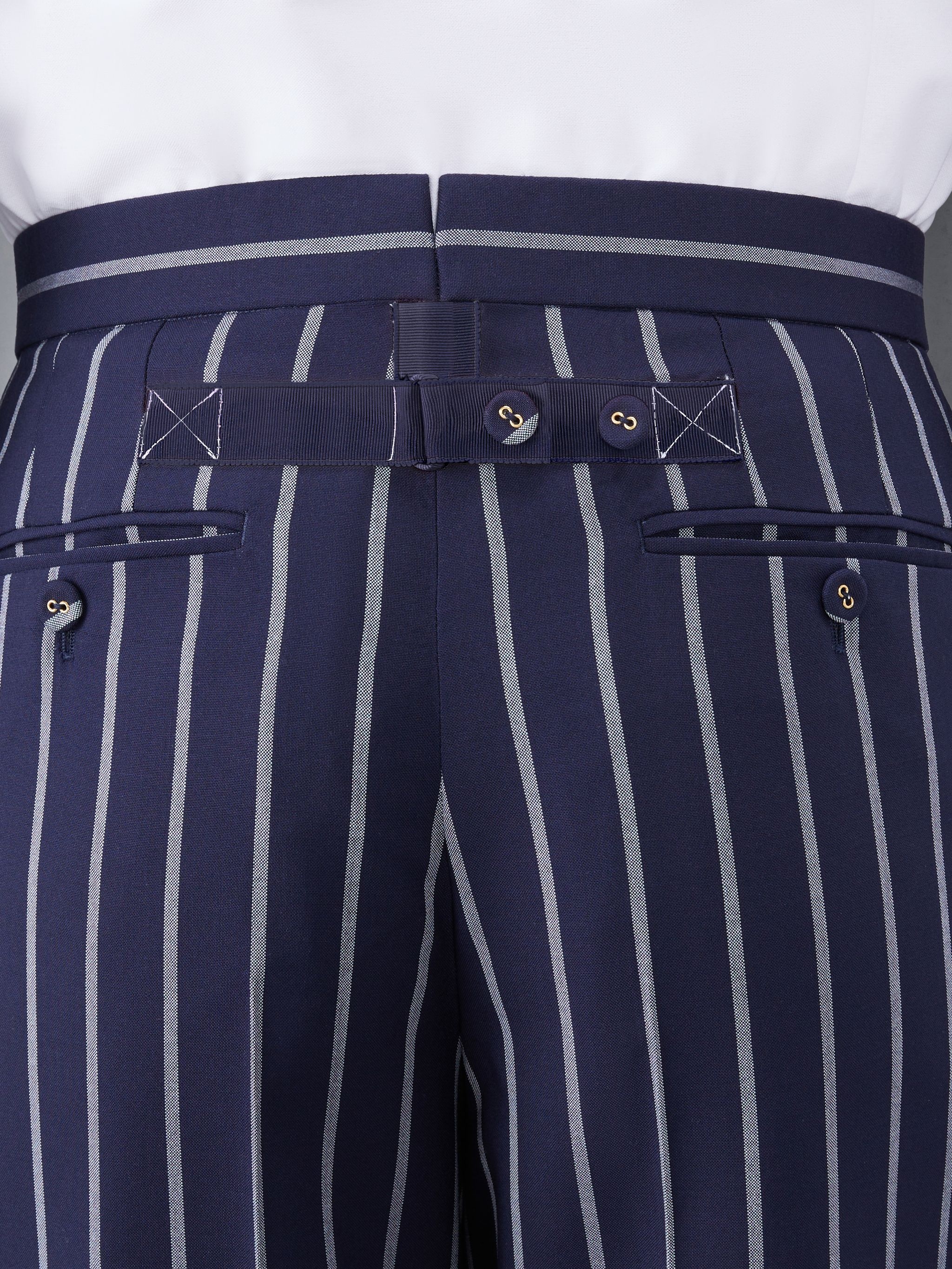 striped straight-leg wool trousers - 4