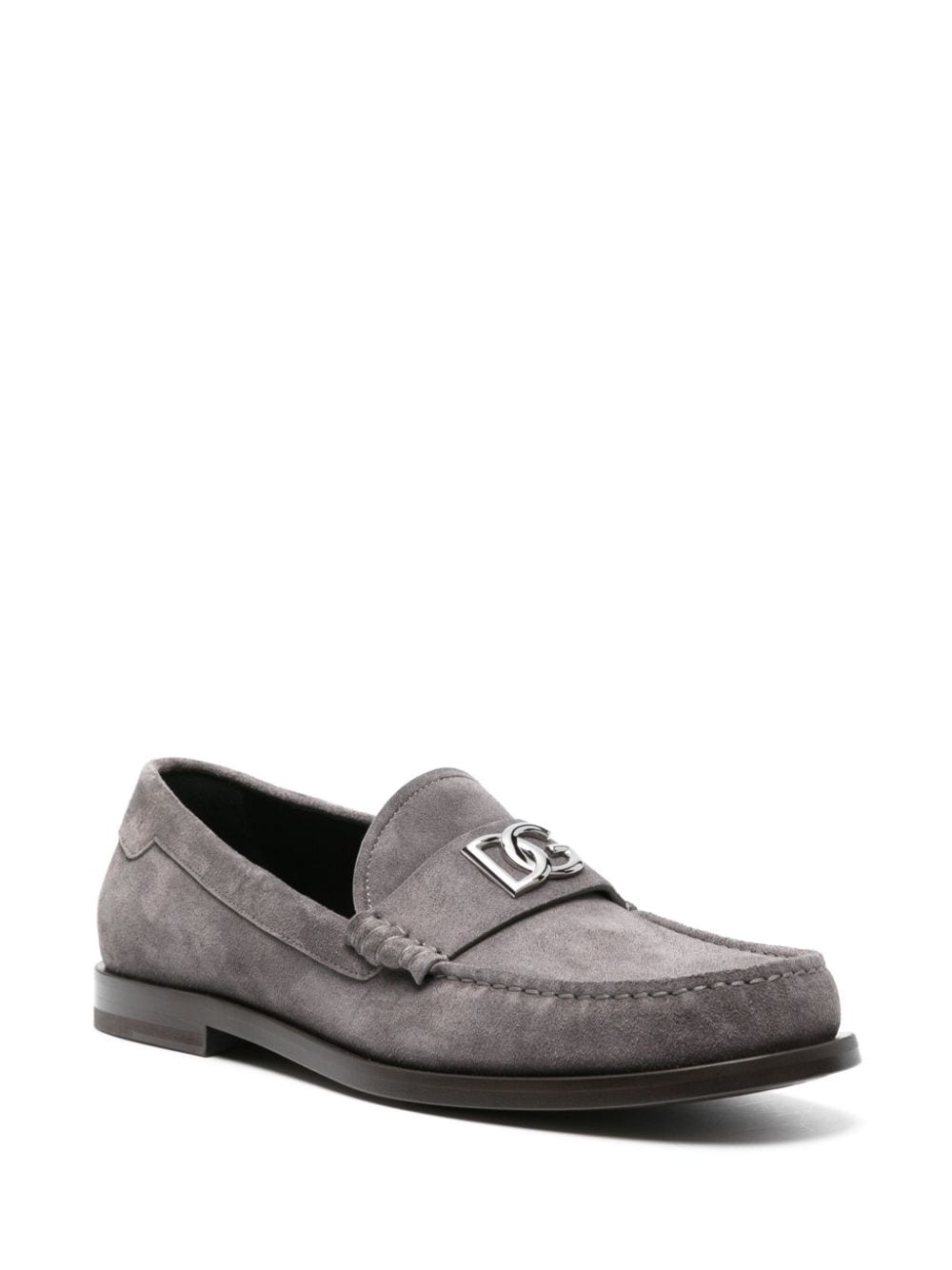 logo-plaque suede loafers - 2