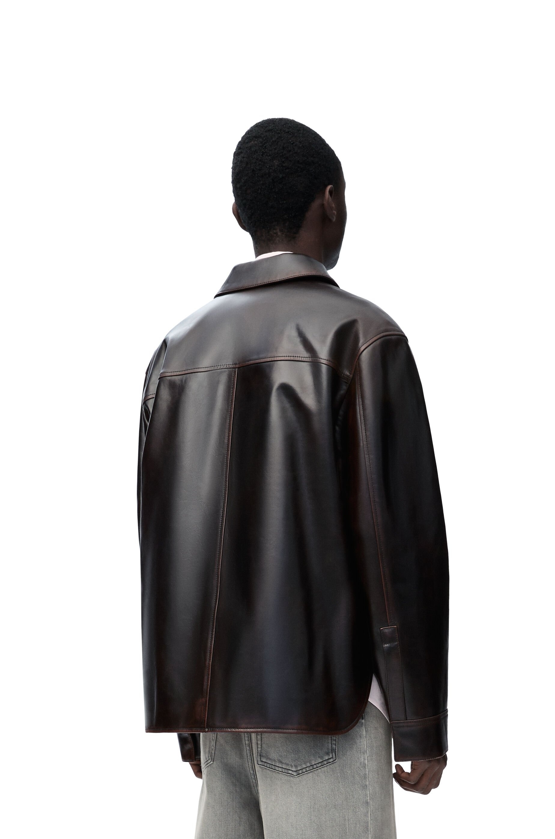 Overshirt in nappa calfskin - 4
