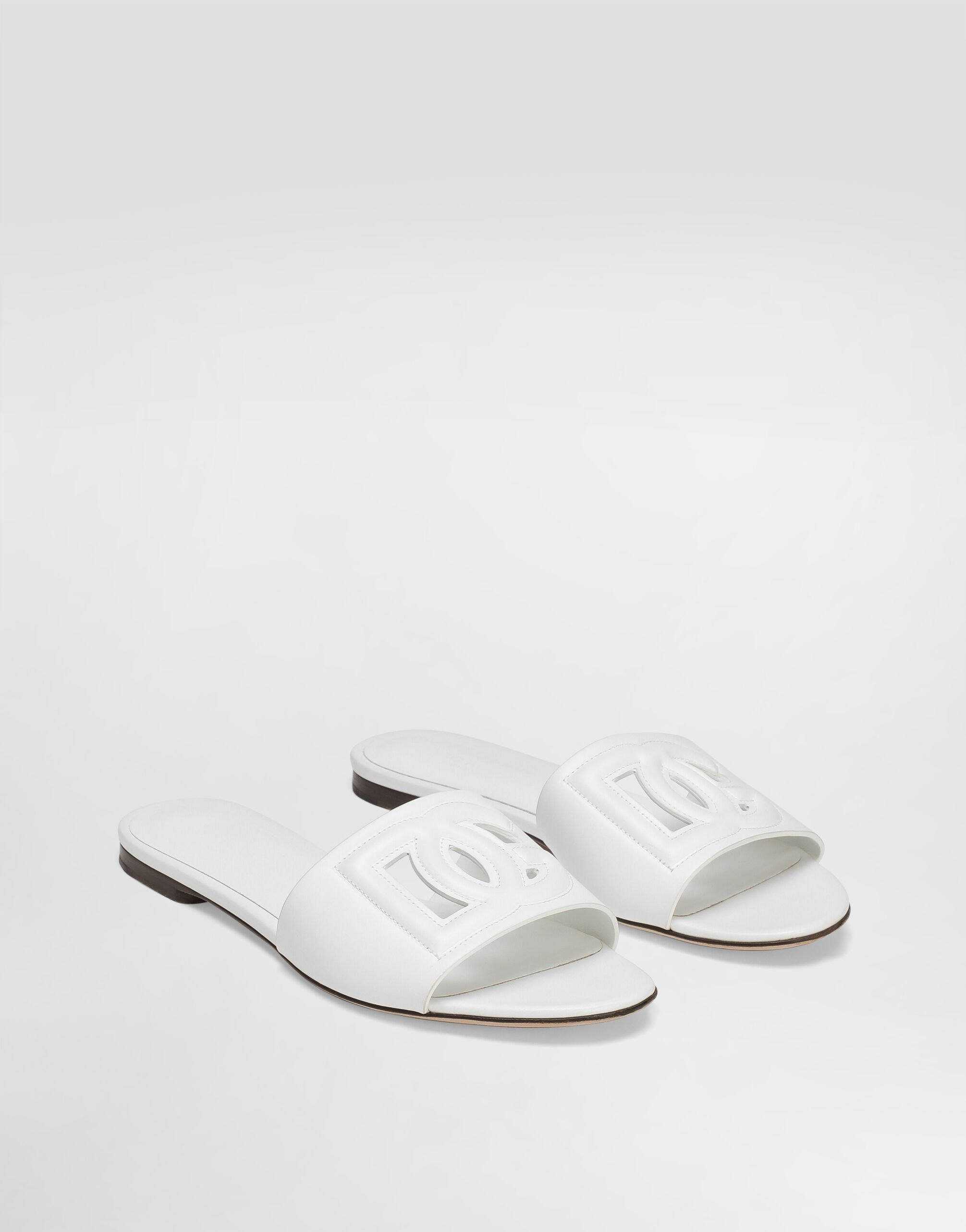 Calfskin sliders with DG logo - 2