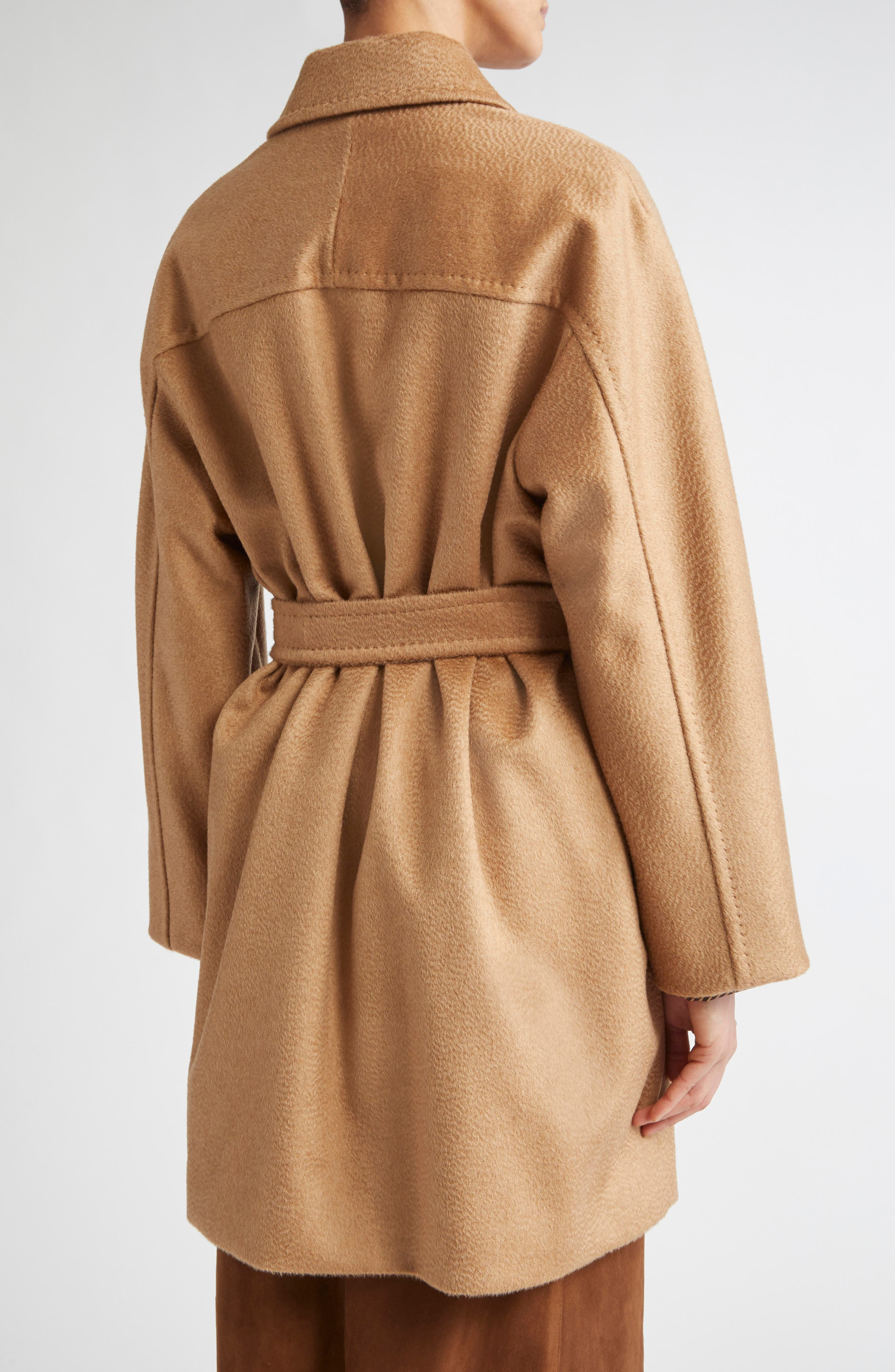 Max Mara Filato Belted Camel Hair Wrap Coat at Nordstrom - 3