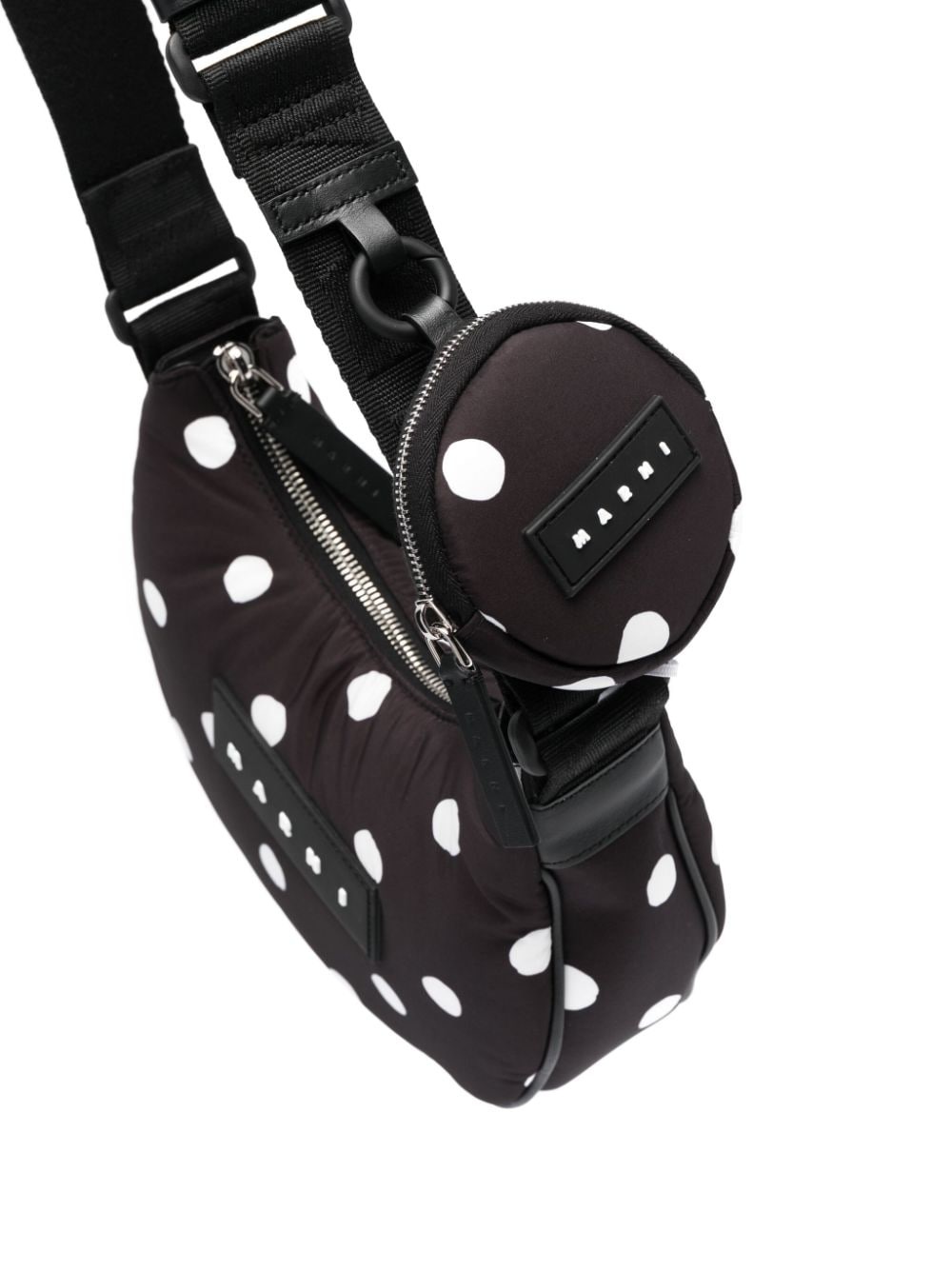 logo-patch polka-dot shoulder bag - 4
