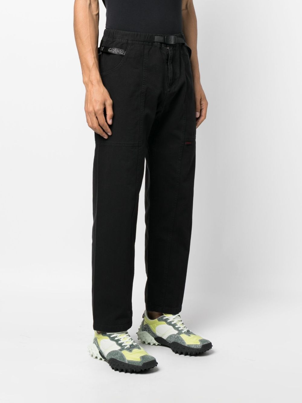 logo-patch straight-leg trousers - 3