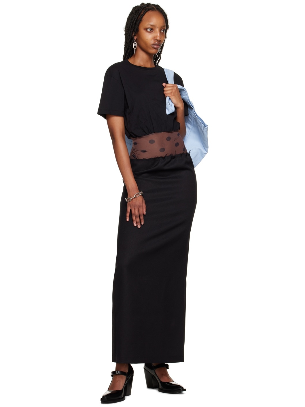 Black Paneled Maxi Dress - 4