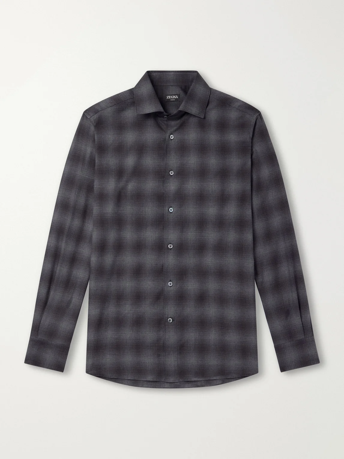 Checked Cotton and Cashmere-Blend Shirt - 1