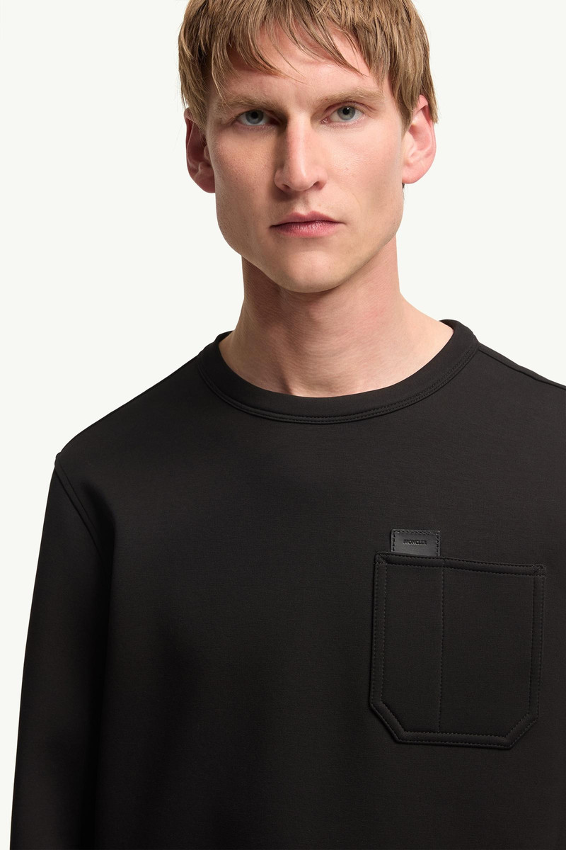 Leather Logo Tag Cotton Blend Sweatshirt 6