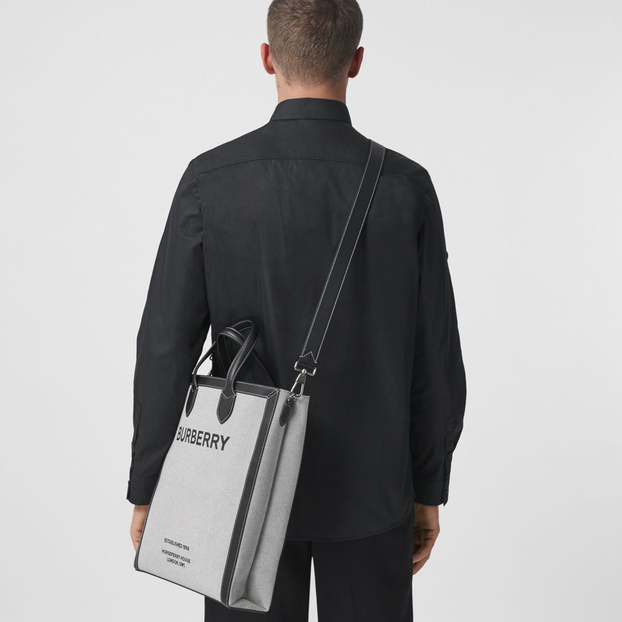 Horseferry Print Canvas and Leather Tote - 4