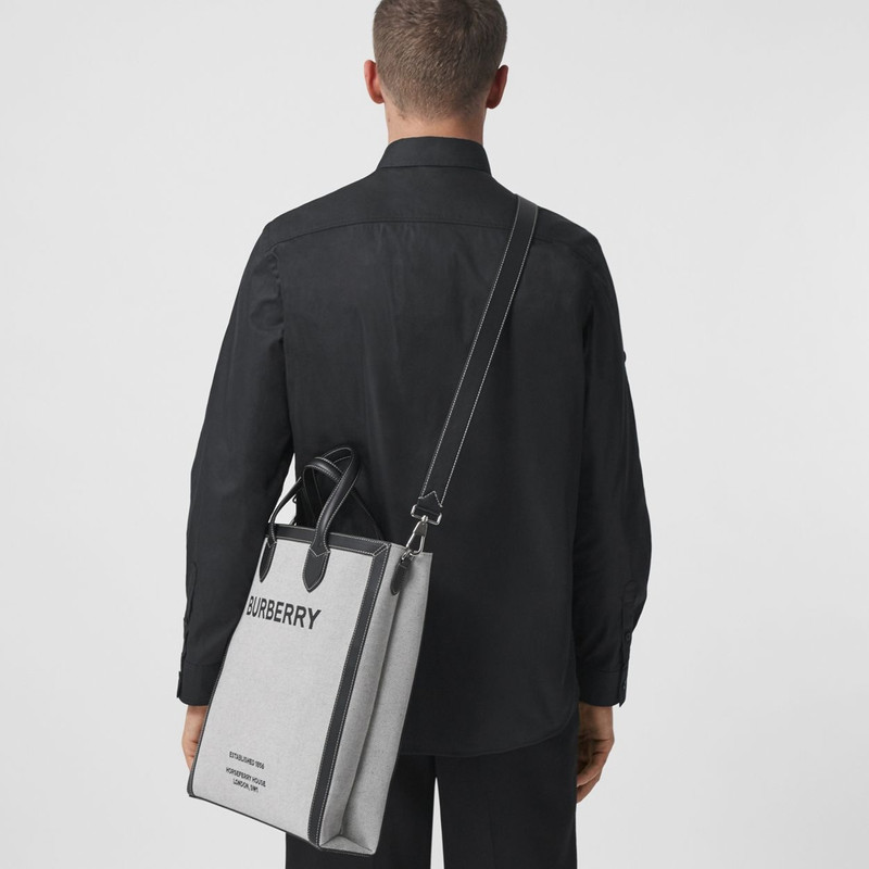 Horseferry Print Canvas and Leather Tote 4