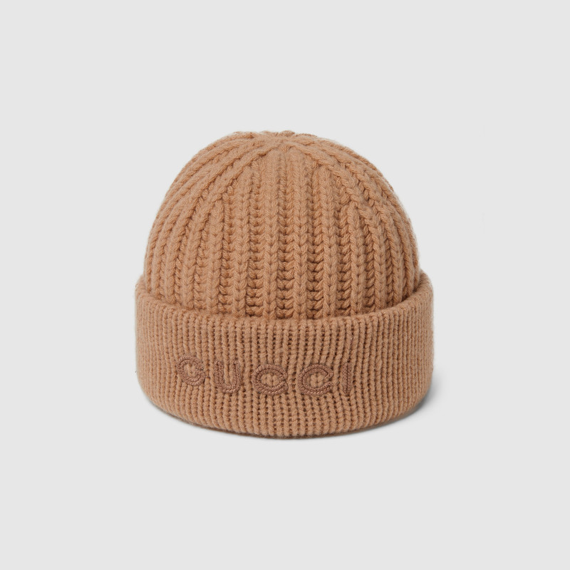 Wool cashmere hat with embroidery 1
