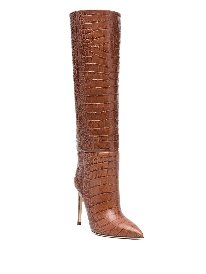 PARIS TEXAS crocodile-embossed leather boots outlook