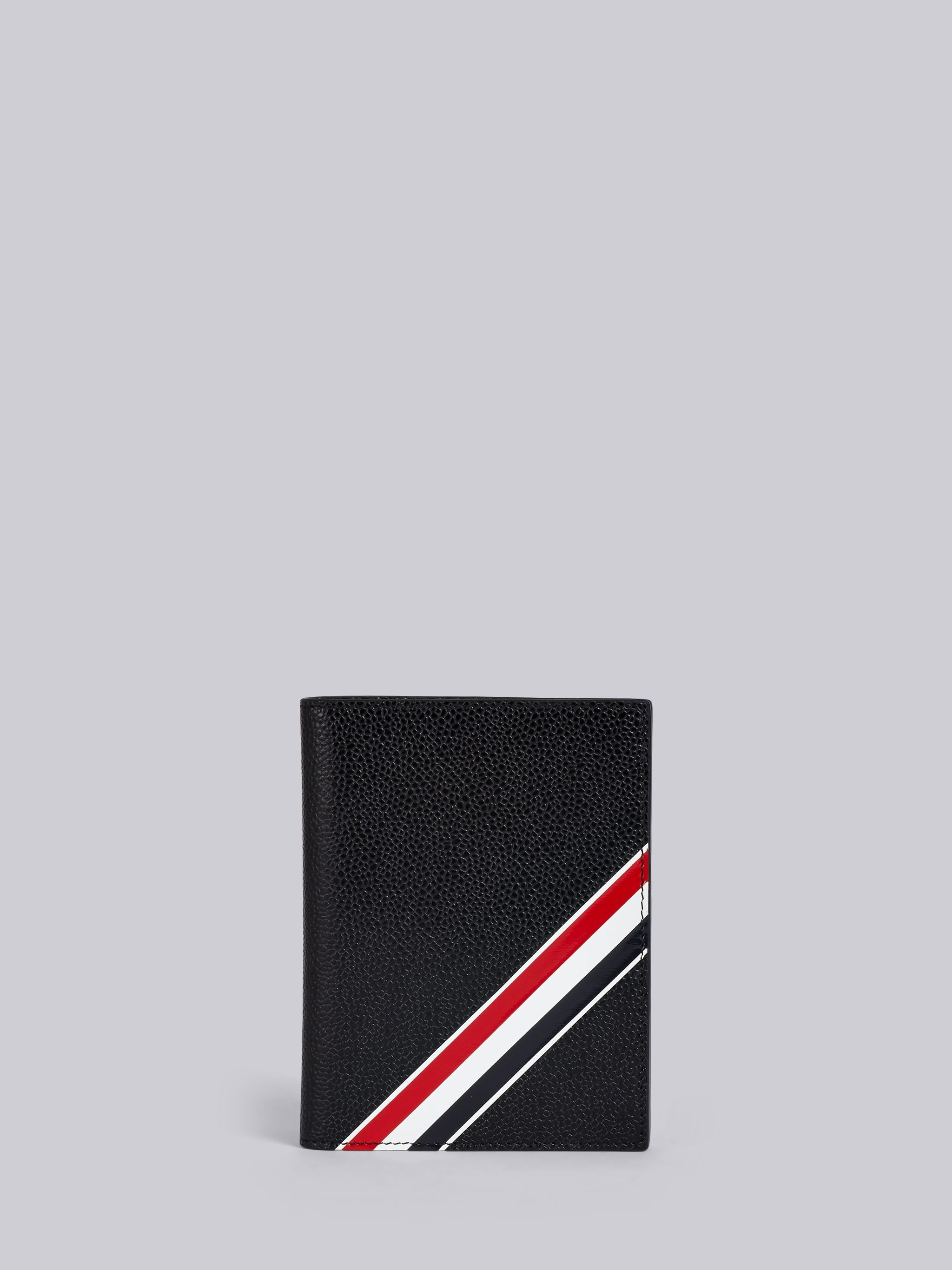 Diagonal Intarsia Stripe Passport Holder In Pebble Grain Leather - 1