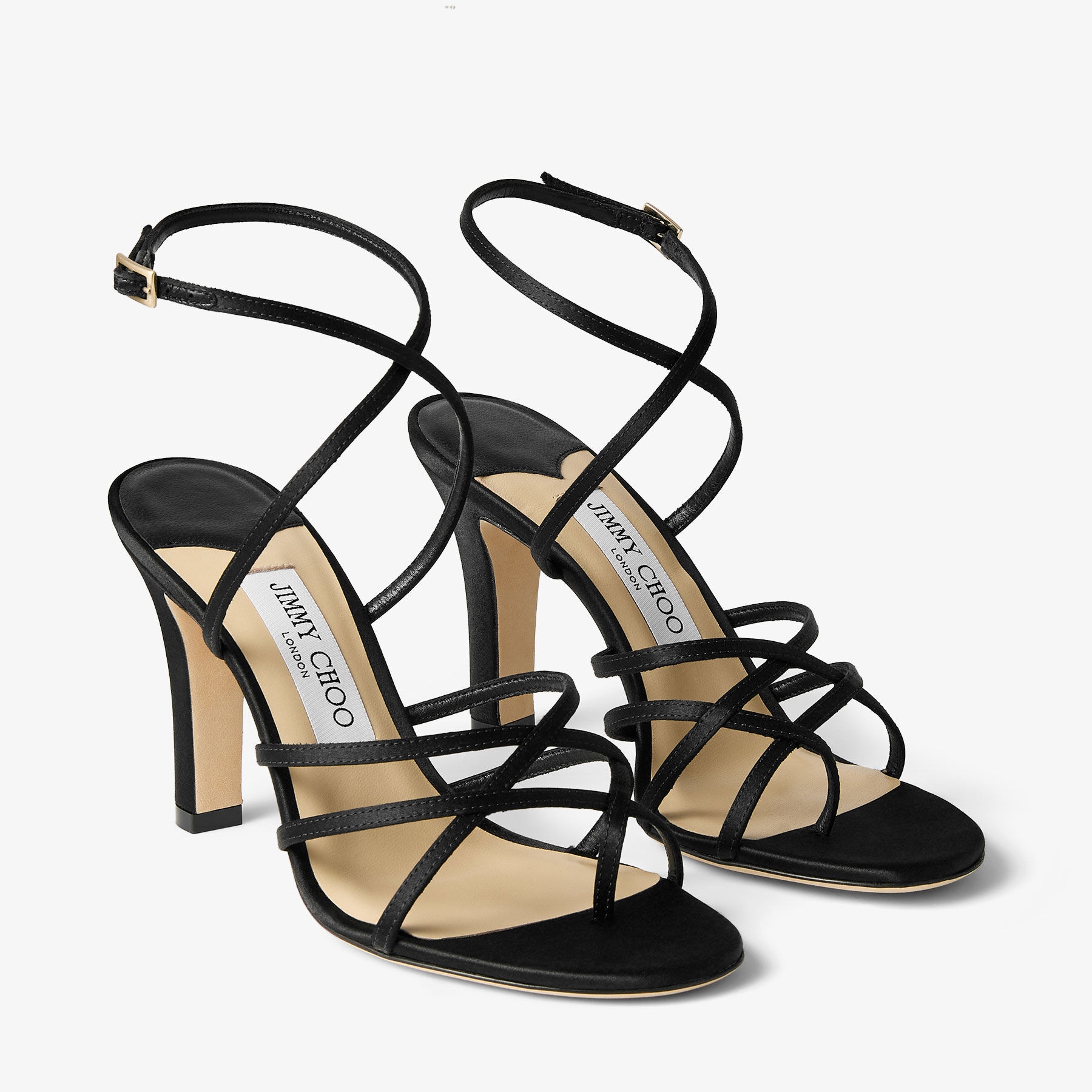 Strappy
Black Satin Sandal - 3