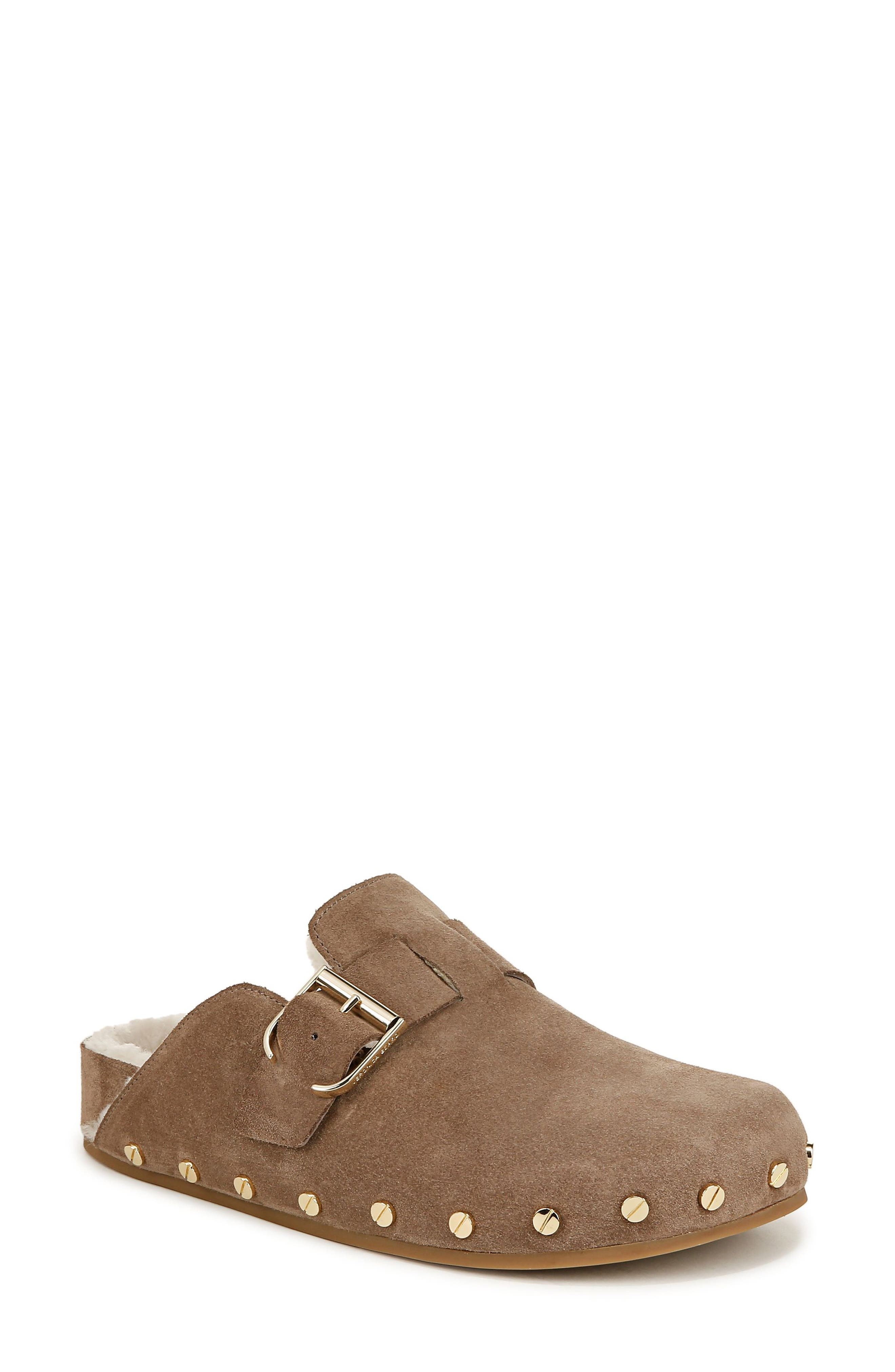Veronica Beard Fern 2 Genuine Shearling Clog in Taupe at Nordstrom - 1