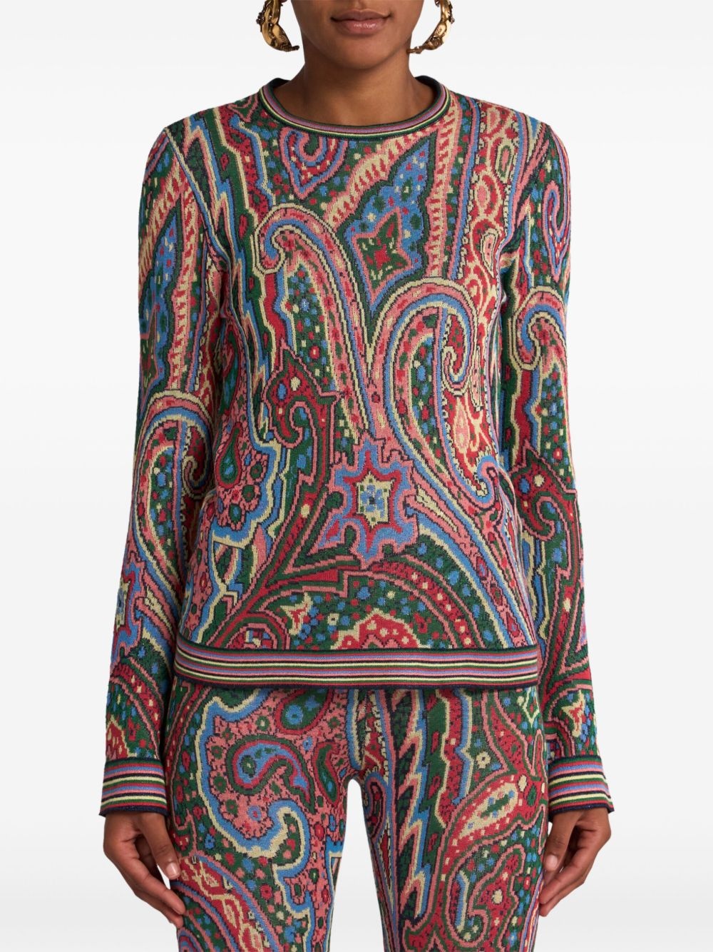 paisley-jacquard sweater - 3