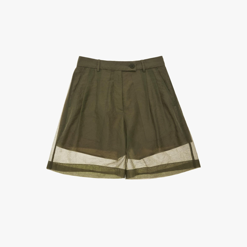 PLEATED SHEER SHORT - 1