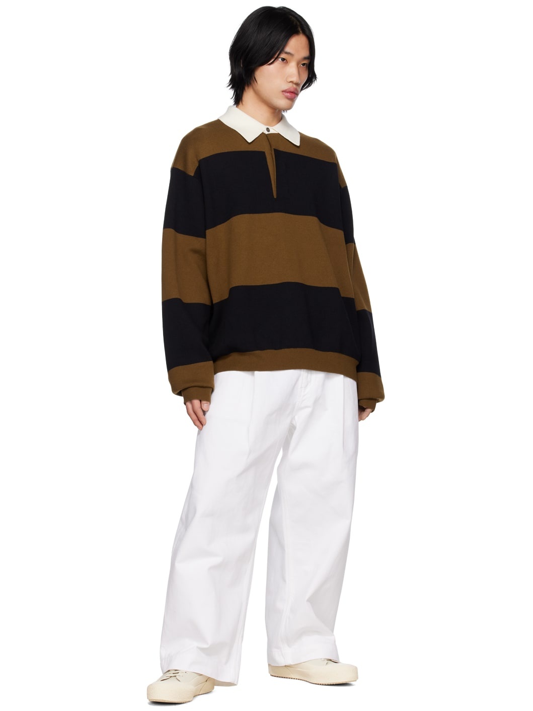 Beige Numbers Sneakers - 5