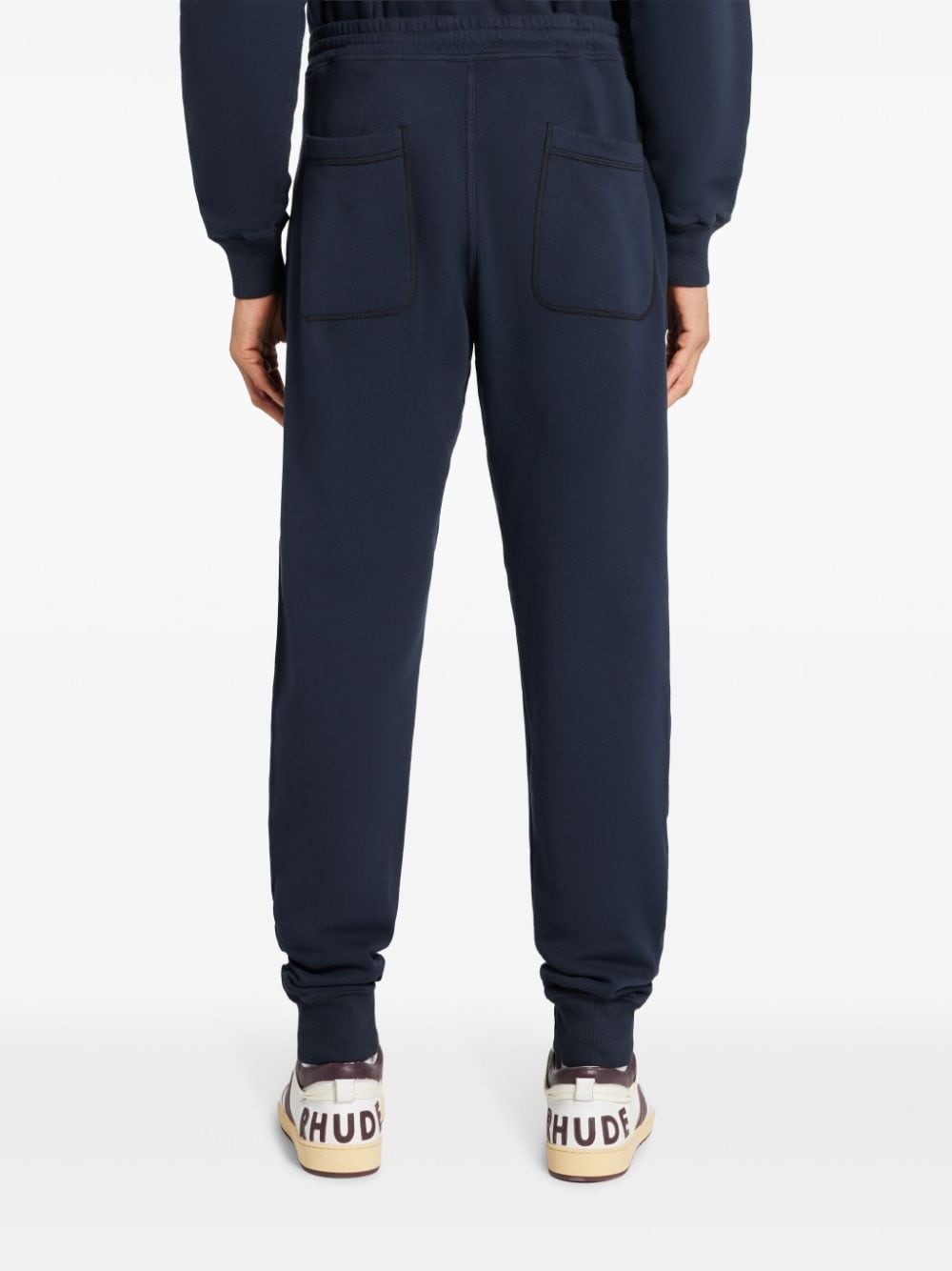 tapered cotton track pants - 4