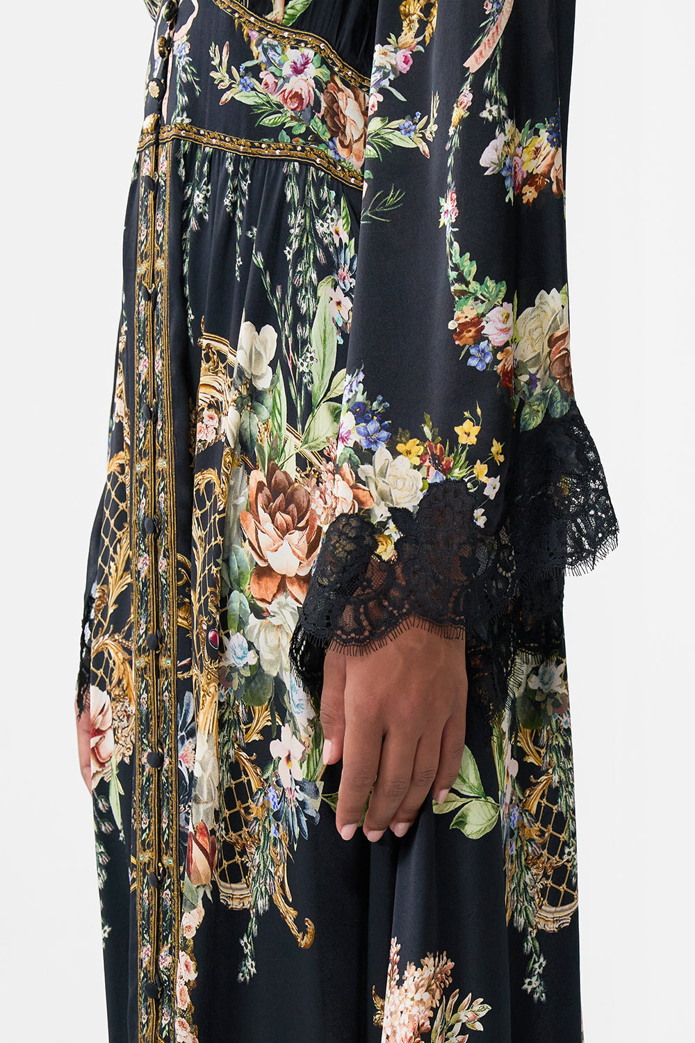 KIMONO SLEEVE DRESS WITH SHIRRING DETAIL - 6