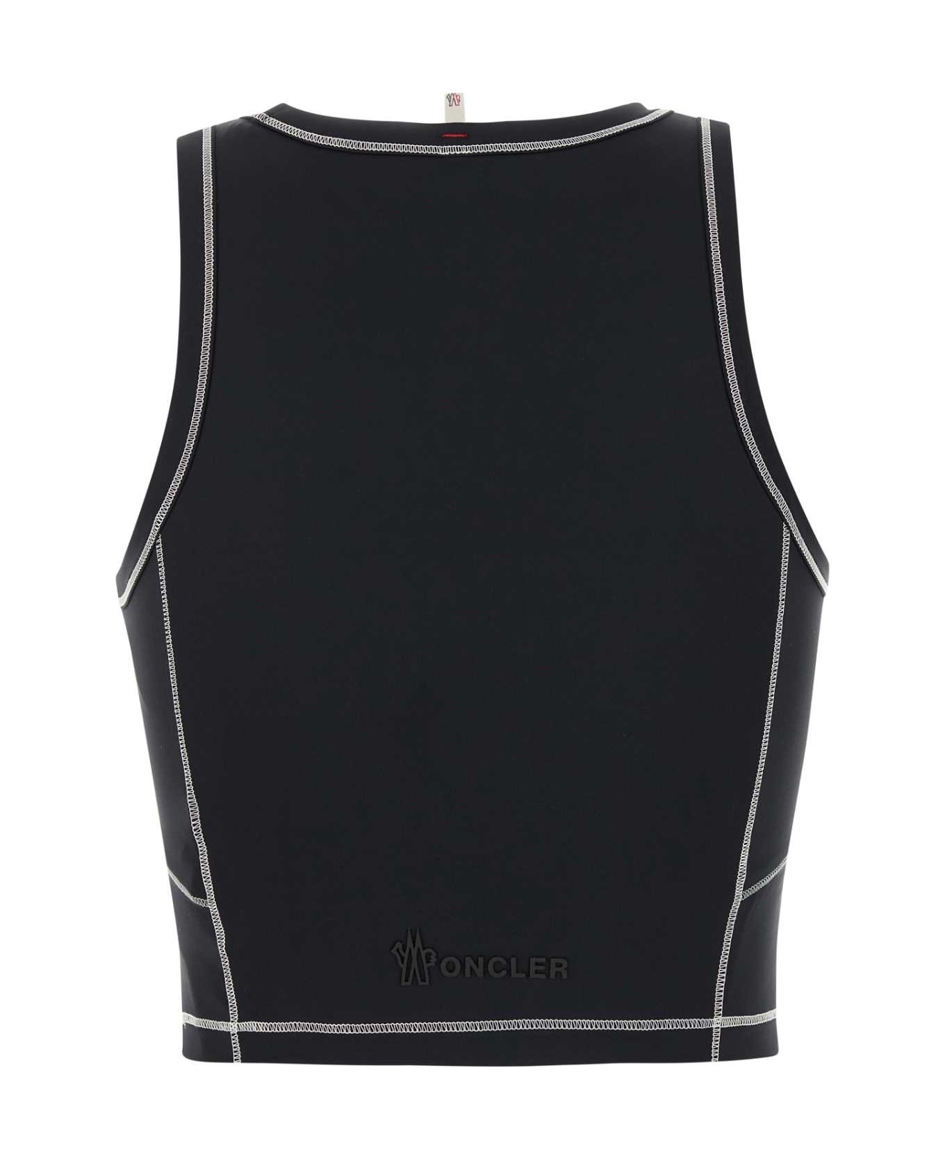 Black Stretch Nylon Top - 2
