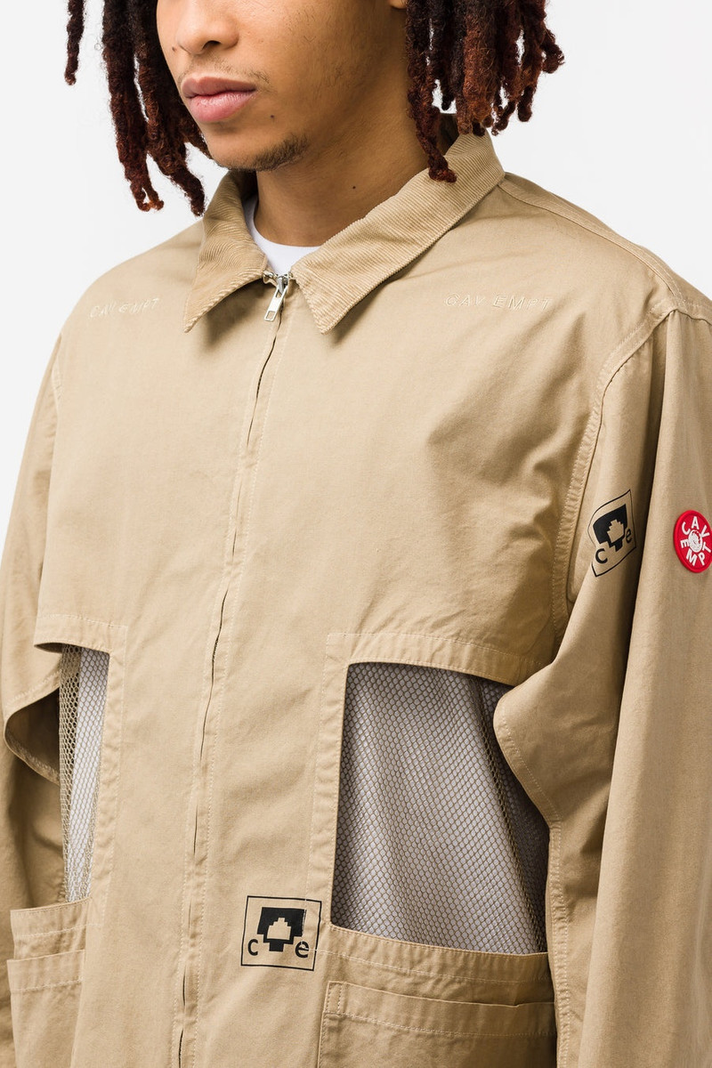 Overdye Mesh Window Jacket in Khaki 4