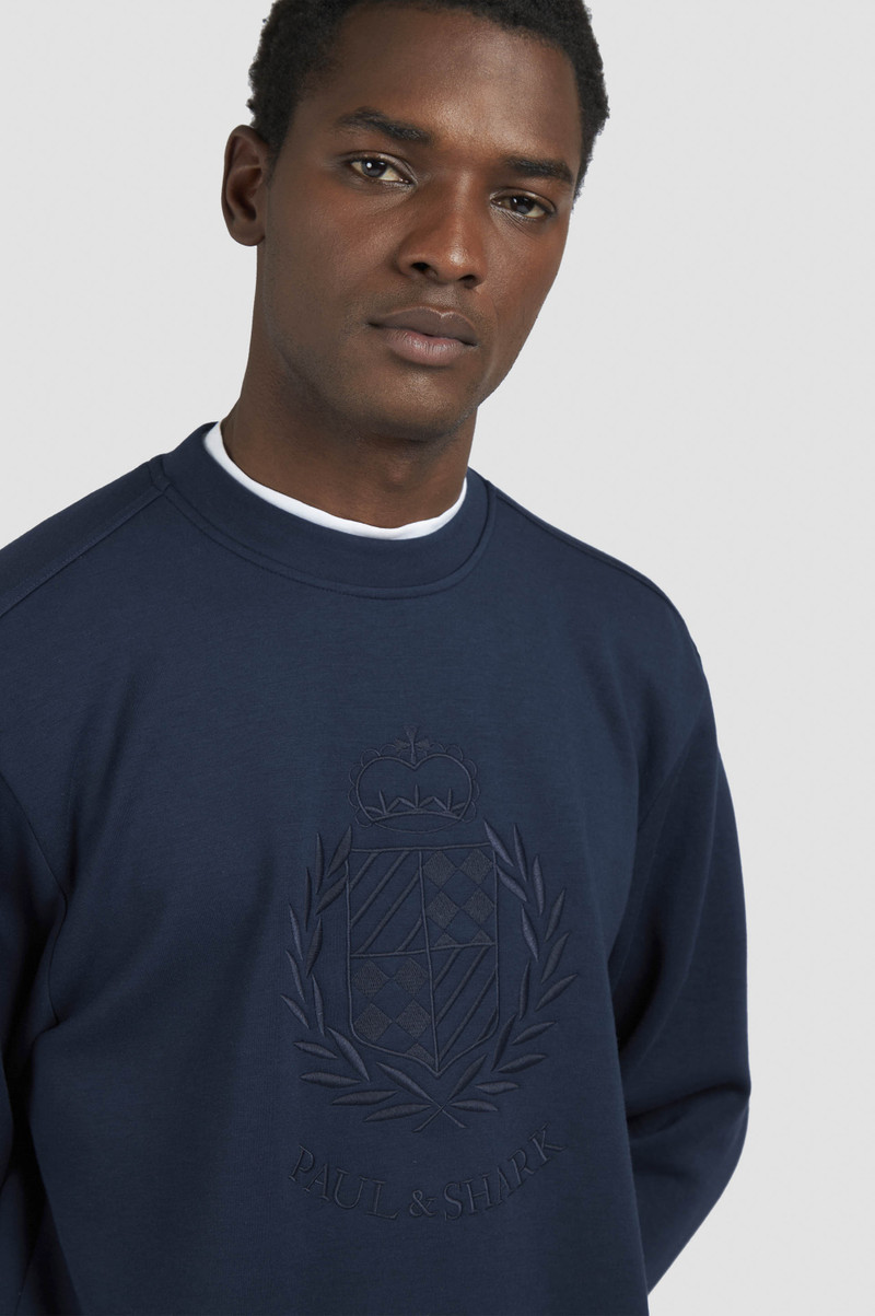SUPIMA® COTTON SWEATSHIRT WITH HERALDIC EMBROIDERY 4