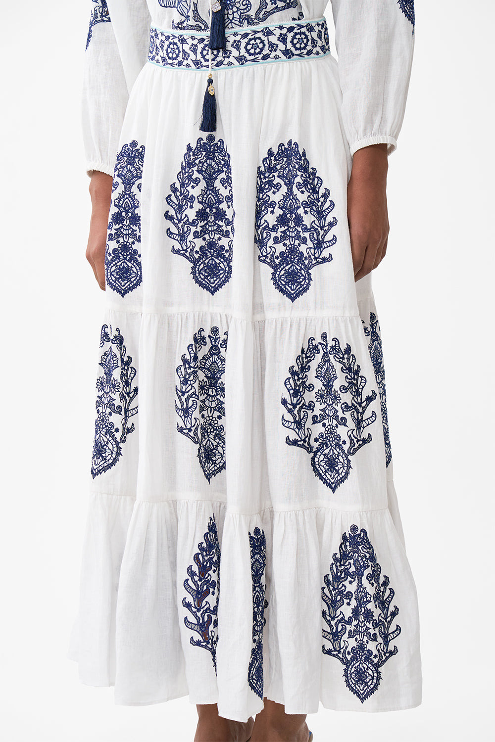 TIERED EMBROIDERED SKIRT - 5