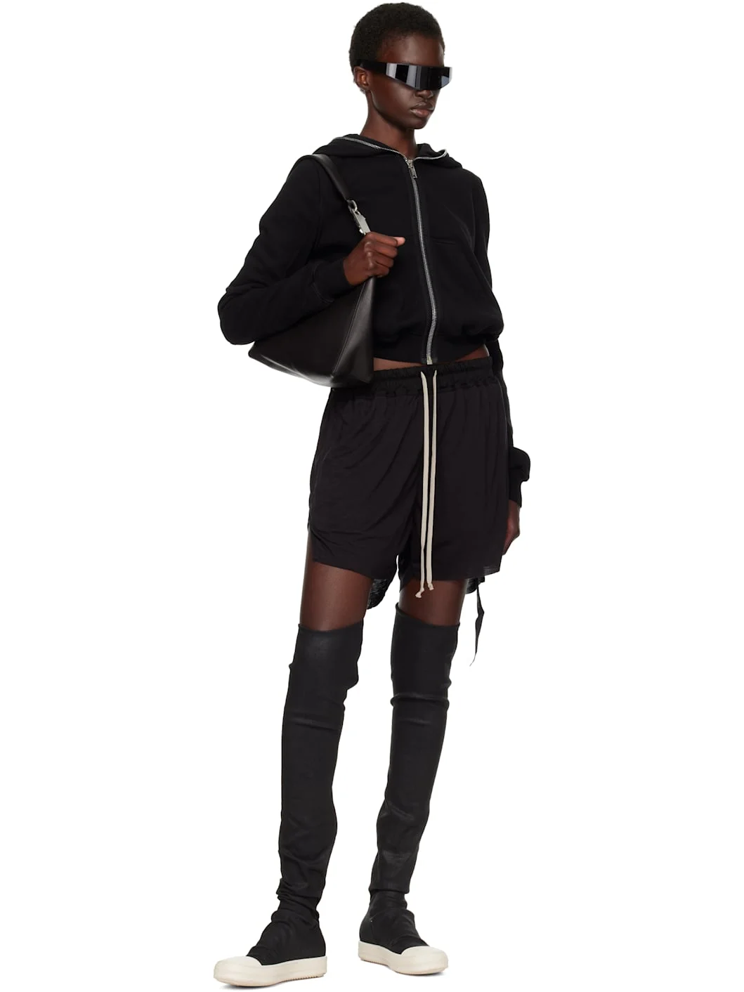 Black Tower High Sock Sneaks Tall Boots - 1